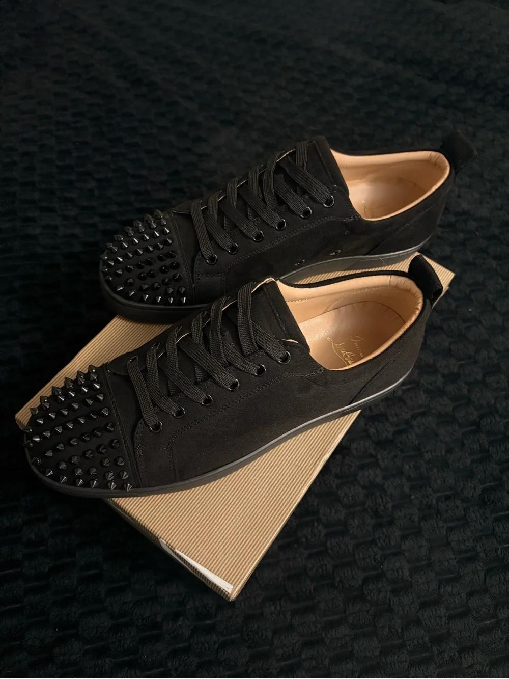 Christian Louboutin Black Studded Low-Top Sneakers